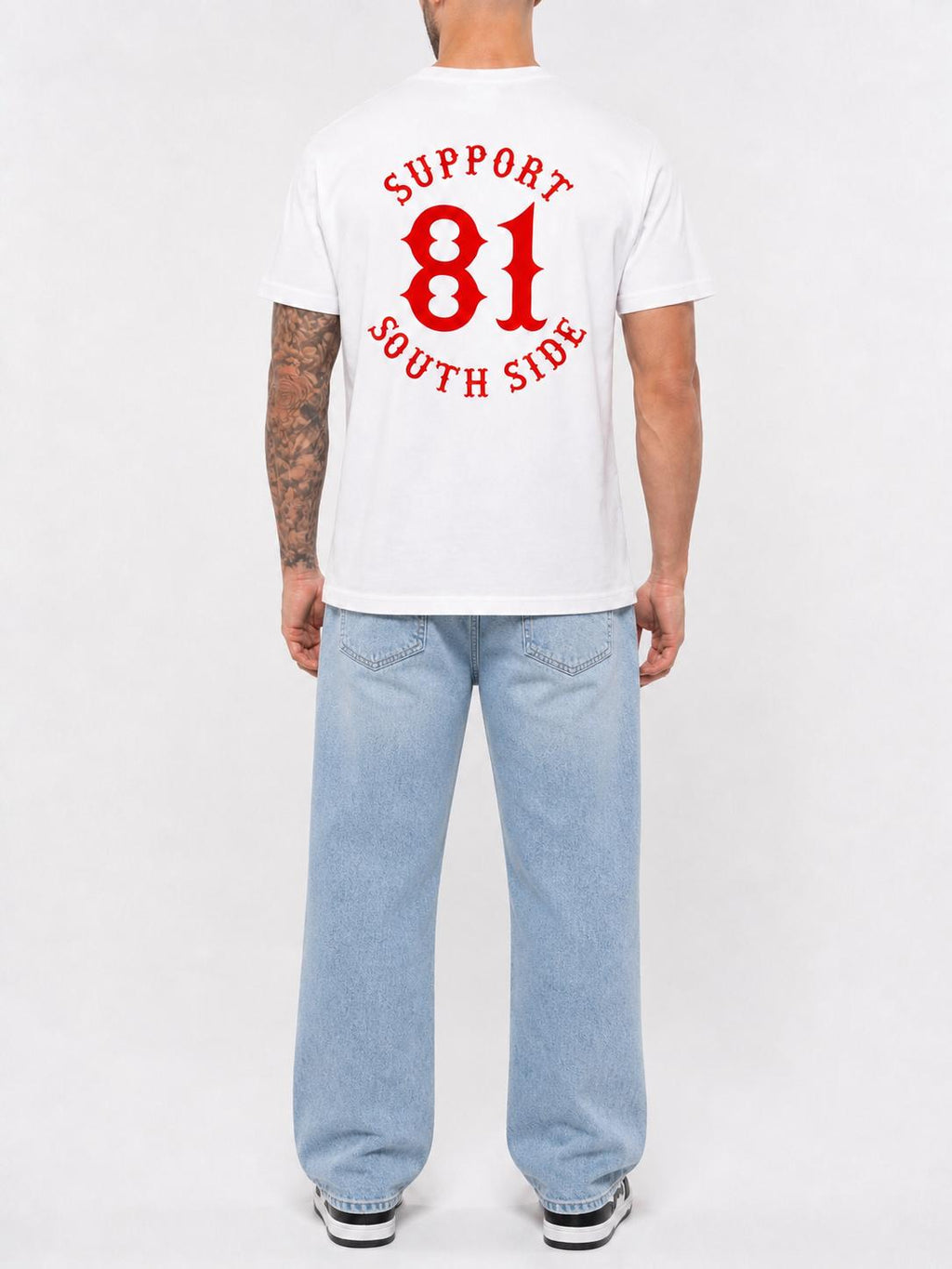 Neu - T-Shirt "Support South Side 81" - weiss, roter Print