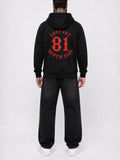Zip-Hoodie "Support South Side 81" - schwarz, roter Print