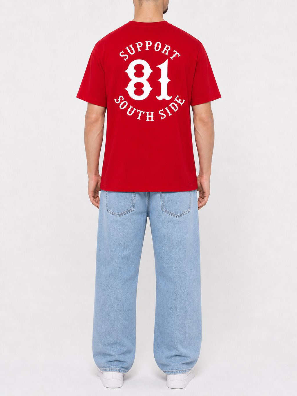 T-Shirt "Support South Side 81" - Rot, weisser Print