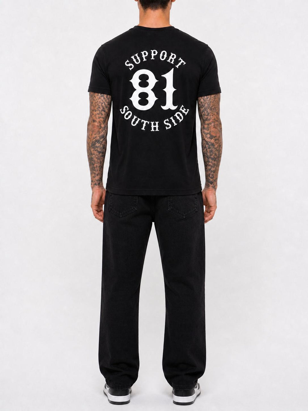 T-Shirt "Support South Side 81" - schwarz, weisser Print