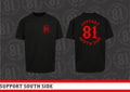 T-Shirt "Support South Side 81" - schwarz, roter Print