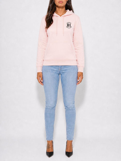 Ladies Hoodie "Support South Side 81" - rosa, schwarzer Print