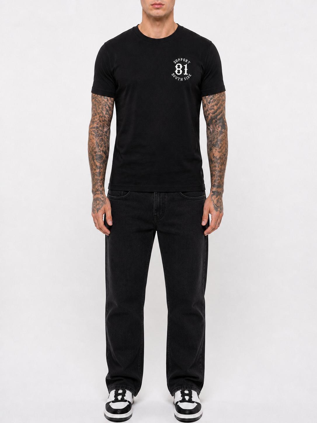 T-Shirt "Support South Side 81" - schwarz, weisser Print