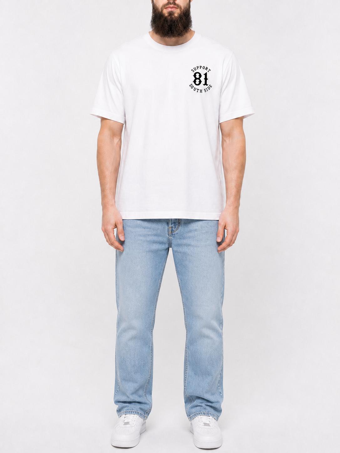 T-Shirt "Support South Side 81" - weiss, schwarzer Print