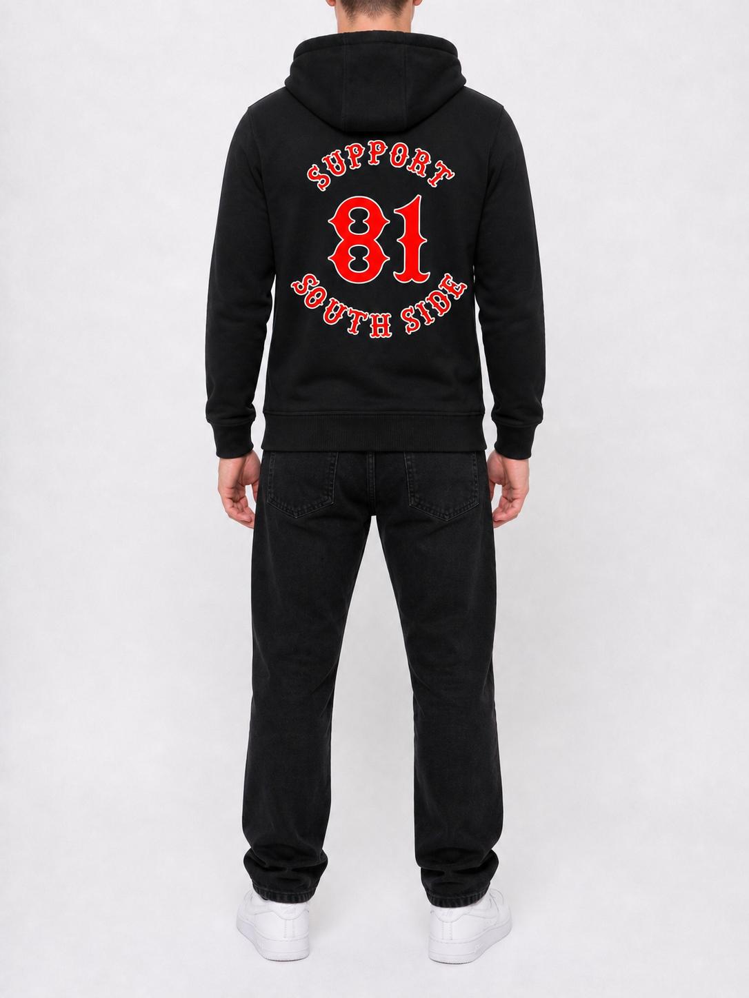 Neu - Hoodie "Support South Side 81" - schwarz Original