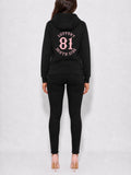 Ladies Hoodie "Support South Side 81" - schwarz, rosa Print