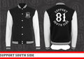College-Jacke "Support South Side 81" - schwarz/weiss