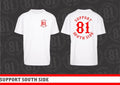 Neu - T-Shirt "Support South Side 81" - weiss, roter Print