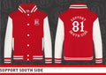 Kids College-Jacke "Support South Side 81" - rot/weiss