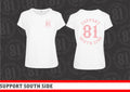 Ladies T-Shirt "Support South Side 81" - weiss, rosa Print