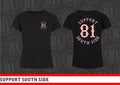 Ladies T-Shirt "Support South Side 81" - schwarz, rosa Print