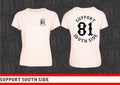 Ladies T-Shirt "Support South Side 81" - rosa, schwarzer Print