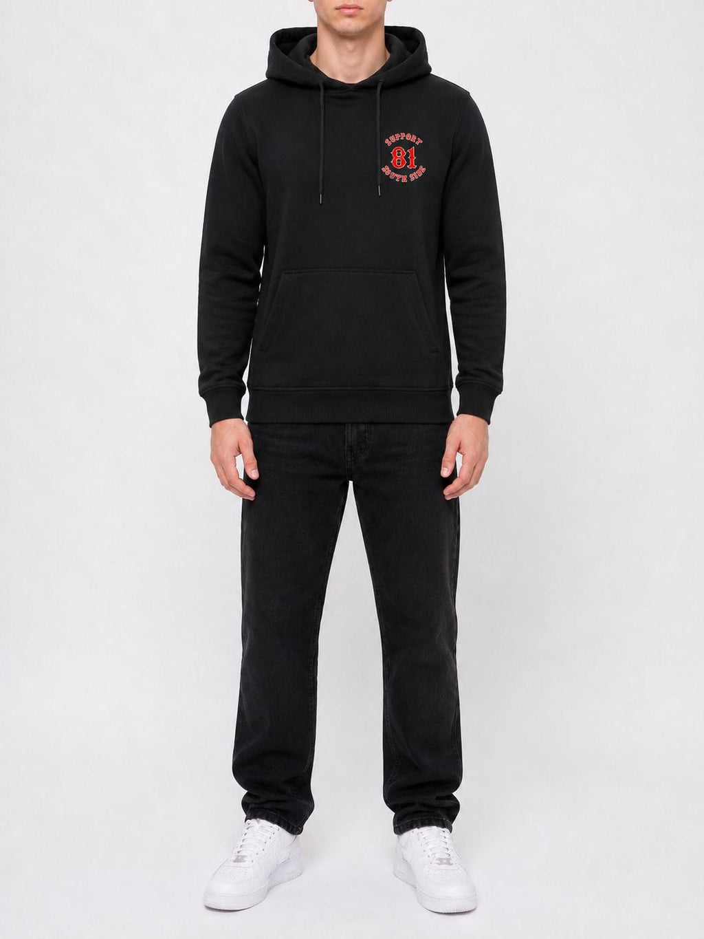 Neu - Hoodie "Support South Side 81" - schwarz Original