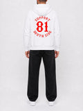 Zip-Hoodie "Support South Side 81" - weiss, roter Print