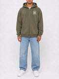 Zip-Hoodie "Support South Side 81" - khaki, weisser Print