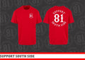 T-Shirt "Support South Side 81" - Rot, weisser Print
