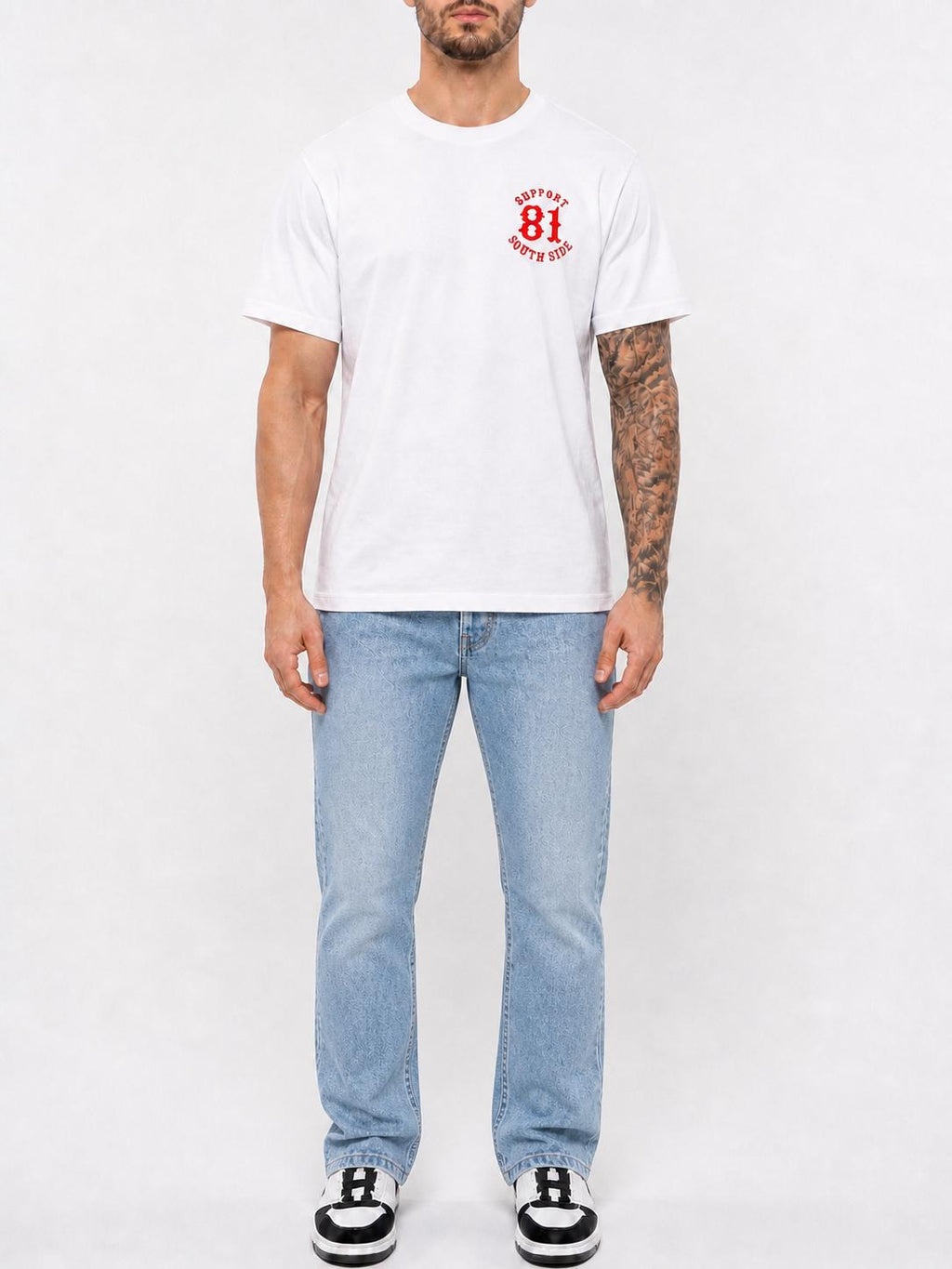 Neu - T-Shirt "Support South Side 81" - weiss, roter Print
