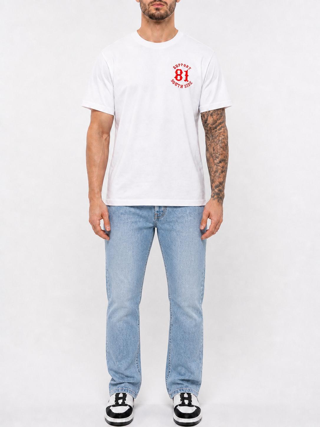 Neu - T-Shirt "Support South Side 81" - weiss, roter Print
