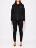 Ladies Zip-Hoodie "Support South Side 81" - schwarz, roter Print